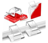Abnii Lot de 100 grands clips de câble, organisateur de fils adhésifs, agrafes de câble adhésives solides pour mur, bureau, guirlandes lumineuses de Noël, TV, PC, Ethernet