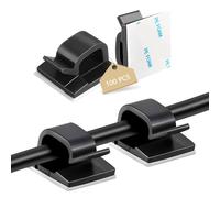 Abnii Lot de 100 supports de câbles autocollants pour la gestion des câbles, extérieur et intérieur