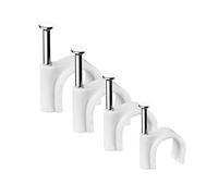 Abnii Lot de 400 Clips Câbles, Attache Câble, 4mm 6mm 8mm 10mm, Blanc