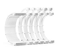 ABNO1 Kit d'extension de câble d'alimentation 30 cm de long avec peignes, 1 x 24 broches/2 x 8 broches (4 + 4) EPS/3 x 8 broches (6P + 2P) PCI-E/PC manchon pour alimentation ATX, blanc, tout blanc