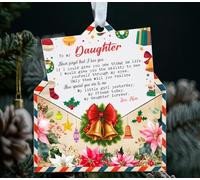 ABNSDesigns Décoration de Noël en acrylique pour fille - Poème de vacances - Décoration d'arbre - Cadeau pour famille, amour, relation spéciale