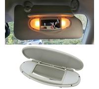 Abodvu Coque de rétroviseur de courtoisie compatible avec Mini Cooper 2007-2014, pare-soleil lumineux de rechange R55/56/60 pour gauche/droite, 1 boucle de miroir de maquillage, beige