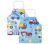 ABOHU Tablier Enfant Imperméable 2 PCS, Ensemble Anti-sale pour Cuisine, Ecole, Filles ou Garçons - Idéal pour Cuisiner, Poterie, Peinture