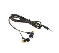 Aboiled 1.1M Ligne de Tissu de Fibre Réfléchissante Isolation du Bruit Écouteurs Stéréo Intra-auriculaires Écouteurs avec Prise Jack 3,5 mm Standard Doré
