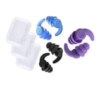 Aboiled 1 lot de bouchons d'oreilles en silicone réutilisables pour adultes - Noir + violet + bleu