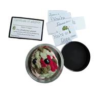 Aboiled Adoptez une peluche avec pépites d'herbe dans un verre. Peluche fabriquée à la main, petite peluche avec pépites d'herbe. Facile à installer et à utiliser avec des cartes.