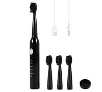 Aboiled Brosse à Dents éLectrique Sonique à Ultrasons, Brosses à Dents de Charge, Brosse à Dents de Blanchiment éLectronique Lavable, Brosse à Minuterie Adulte, Noir