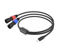 Aboiled Câble audio auxiliaire de type C vers double XLR mâle USB C vers double XLR - Câble audio de type C vers XLR mâle - Câble stéréo de 200 cm