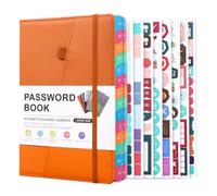 Aboiled Carnet de mots de passe avec onglets alphabétiques pour personnes âgées, carnet de mot de passe pour la connexion détaillée des adresses de site Web, facile à utiliser, env. 21,3 x 15 cm