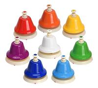 Aboiled Clochettes de table, 8 cloches diatoniques en métal, clochettes de musique arc-en-ciel, apprentissage musical qui enseigne l'instrument de percussion