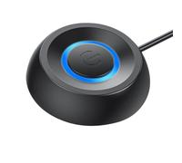 Aboiled Commutateur de bureau pour ordinateur, carte mère PC, démarrage externe, lumière LED, bouton rond, câble d'extension de 2 m, , noir