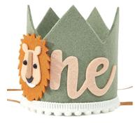 Aboiled Couronne d'anniversaire pour enfants de 1 an, avocat, lion vert, premier bébé, fête, tissu non tissé, C