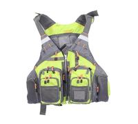 Aboiled Gilet de Sauvetage de Pêche Gilet de Sports de Plein Air Gilet de Natation à la Mouche Réglable Matériel de Pêche Vert Fluo