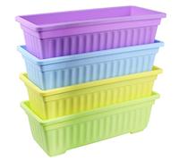 Aboiled Lot de 4 paquets de 17 pots de fleurs en plastique pour banc, terrasse, jardin, maison, véranda