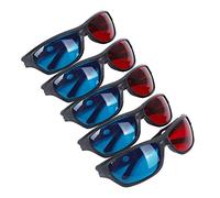 Aboiled Lot de 5 paires de lunettes de vision 3D anaglyphes rouges et bleues pour jeux vidéo TV DVD