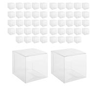 Aboiled Lot de 50 boîtes en plastique transparent pour cadeaux, boîtes d'emballage en PVC, emballage cadeau, boîte à chocolats, boîtes cadeaux de mariage, cadeaux