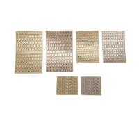 Aboiled Lot de 6 petits autocollants numérotés de l'alphabet de 0,12 - Alliage pailleté - Doré/argenté (3 mm)