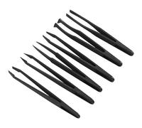 Aboiled Lot de 6 pinces de précision en plastique antistatique - Taille 1/2/3/5/6/8 (noir)