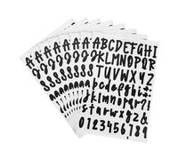 Aboiled Lot de 8 feuilles de lettres autocollantes en vinyle - Chiffres - Autocollants DIY - Étiquettes script pantry pour