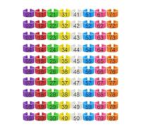 Aboiled Lot de 80 anneaux de jambe de poulet de 16 mm en 8 couleurs, numérotés 01-80 pour l'identification, pendentifs de jambe de volaille de canard