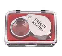 Aboiled Loupe de bijoutier portable 30X Power 21 mm Loupe dorée Loupe de bijoutier Loupe d'affaires avec boîte exquise