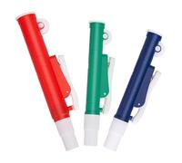 Aboiled Pompes à pipette, 3 pièces pompes à main pour laboratoire : 2 ml bleu, 10 ml vert, 25 ml rouge, convient aux pipettes en verre ou en plastique