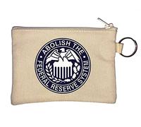 Abolish The Federal Reserve System Porte-monnaie Motif aigle des États-Unis Beige