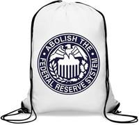 Abolish The Federal Reserve System United States Eagle Sac de gym décontracté avec cordon de serrage Blanc