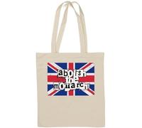 Abolish The Monarchy Sac fourre-tout en coton naturel avec drapeau du Royaume-Uni Blanc