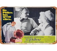 Abominable Dr. Phibes, The 1971 Affiche de film vintage en étain, affiche rétro de film classique en métal, plaque TV, bar, mur, club, restaurant, cave, décoration murale 20,3 x 30,5 cm.