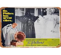 Abominable Dr. Phibes, The 1971 Affiche de film vintage en étain, affiche rétro de film classique en métal, plaque TV, bar, mur, club, restaurant, cave, décoration murale 20,3 x 30,5 cm.