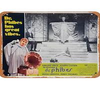 Abominable Dr. Phibes, The 1971 Affiche de film vintage en étain, affiche rétro de film classique en métal, plaque TV, bar, mur, club, restaurant, cave, décoration murale 20,3 x 30,5 cm.
