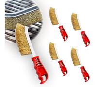 Abonana 5 pcs Brosse Métallique avec Poignée Courbée, Brosse Metallique a Main, Brosse Métallique Fil Acier Laitonné pour Nettoyer Rouille Graisse Peinture et Poussière