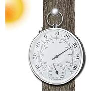 Abonda Thermomètre extérieur - 9,8 cm Thermomètre intérieur extérieur avec grands chiffres | Thermomètre mural décoratif hygromètre pour terrasse, mur, pas besoin de pile