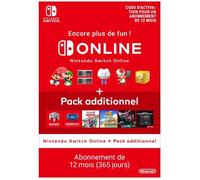 Abonnement Individuel de 12 mois au service Nintendo Switch Online + Pack Additionnel | Code d'activation pour Nintendo Switch