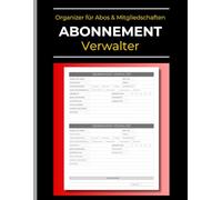 Abonnement Verwalter: Organizer für Abos & Mitgliedschaften | Ausgaben-Tracker für Fixkosten und Verträge | A4 Logbuch
