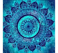 Abonty Kit de peinture diamant 5D à faire soi-même avec strass et fleur mandala bleue