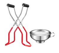ABOOFAN 1 ensemble de 2 pièces pour découper des outils de cuisine clip pour la cuisson, pince pour biberon élévateur de bocaux de conserves, entonnoir en acier inoxydable lait confiture