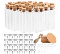 ABOOFAN 1 Ensemble Petites Bouteilles Verre avec Bouchons Liège Étiquettes Papier Kraft Cordes Entonnoir et Vis pour Décoration et Rangement