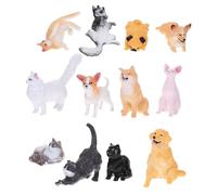ABOOFAN 1 Jeu Statue De Jardin De Fée De Chien Mini Figurines en Vrac Figurine Danimaux Miniatures Décor Animalier Réaliste Les Chats Et Les Chiens Maison De Poupée Plastique