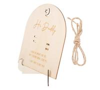 ABOOFAN 1 Lot De Bâtonnets De Plaque Commémorative Pour Féminin Boîte Souvenir Délicate Pour Annonce De Naissance Panneau D'Annonce De Grossesse En Bois Beige