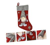 ABOOFAN 1 Pièce Chaussettes De Noël Enfant Nains Animal De Compagnie Poubelle Stockage Décorations De Noël Titulaires Butin Spongieux Jouets Poupée Ornements Artificielle Rouge
