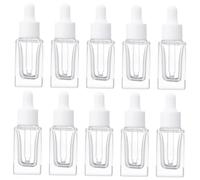 ABOOFAN 10 pièces Bouteilles Verre Transparentes avec Pipette Compte-gouttes Flacons Réutilisables pour Huiles Essentielles Essence et Aromatiques Étanches et Pratiques pour Voyage