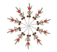ABOOFAN 10 pièces Branches de Pin Artificielles avec Rouges et Pommes de Pin Décorations de Noël Simulées pour Maison Bureau et