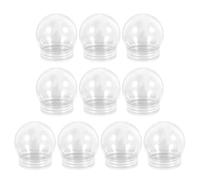ABOOFAN 10 Pièces Globe en Plastique Transparent D'affichage avec Base De Faveur De Mariage Boule Globes d'eau Bricolage Vides Métier De Bonhomme De Neige Gonflable Rose