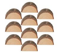 ABOOFAN 10 pièces Lot de Supports Carte Bois Demi-Rond Porte-Menu et Marque-Places Table Mariage Stands pour Affichage Nom Numéro et Photo Décoration Bureau et Événements