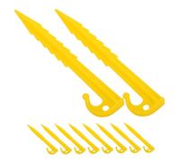 ABOOFAN 10 Pièces Piquets de Plastiques Résistants avec Bords Dentés pour Camping Accessoires Tarp Fixation Sécurisée Extérieur