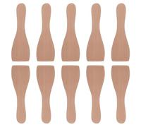 ABOOFAN 10 Pièces Spatule Droite Barbecue en Bois de Hêtre, Compacte | Usage Barbecue et Pâtisserie, Design Ergonomique, Couleur Kaki, Outil Polyvalent pour Cuisson et Préparation