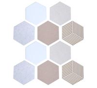 ABOOFAN 10 Pièces Tableau Feutre Mural Hexagonal pour Notes et Documents | Surface Douce en Feutre, du Bruit, Installation Facile, Affichage sans Dommage pour Chambre