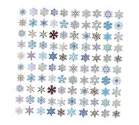 ABOOFAN 100pièces Autocollants Flocons pour Décorations Murales et Vitres de Noël Stickers Muraux Pvc Auto-adhésifs Repositionnables pour Portes Vitrées et Fêtes